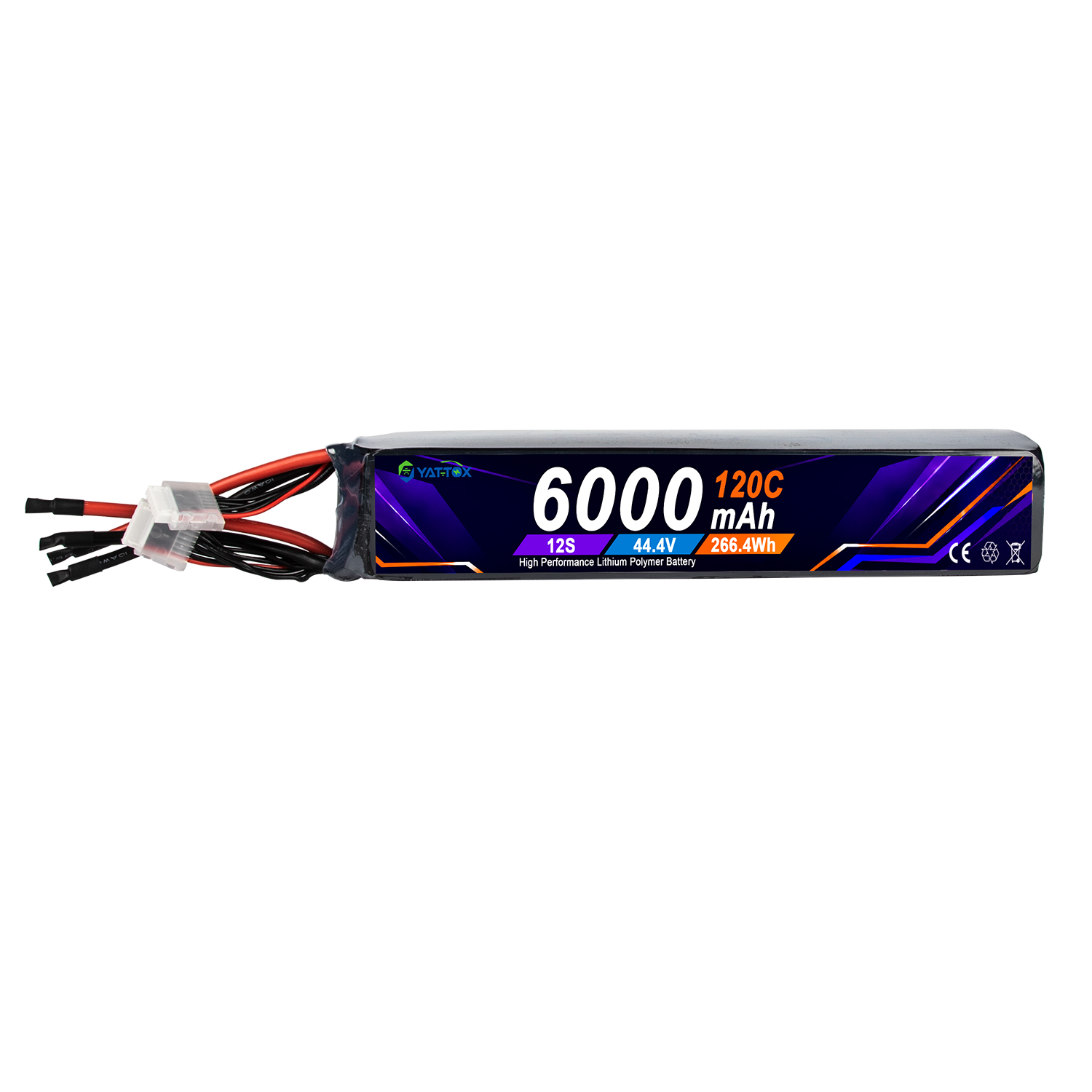 Yattox 12S 6000mAh 120C 100%LC - Rc Helicopter Large 评论和价格